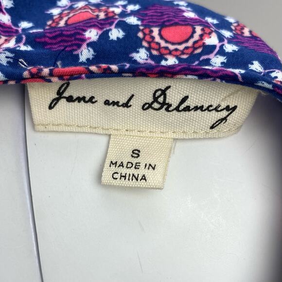 JANE AND DELANCEY Anthropologie Patterned Peasant Blouse Sz Small - Picture 5 of 5